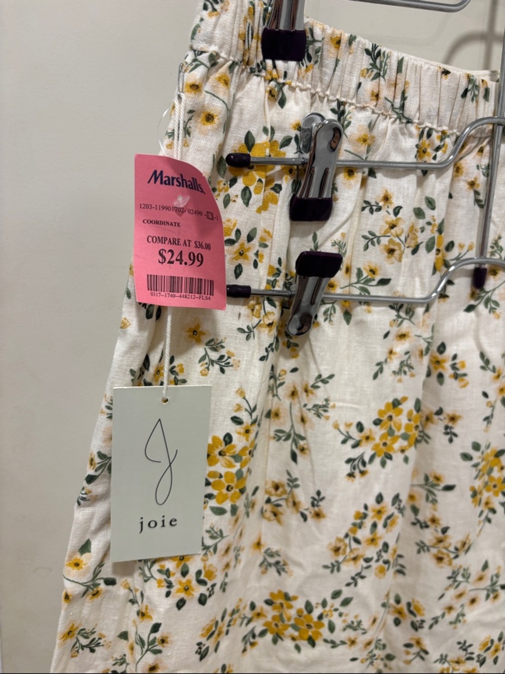 Joie Cream Maxi Skirt with Yellow Floral Print - Picture 5 of 6